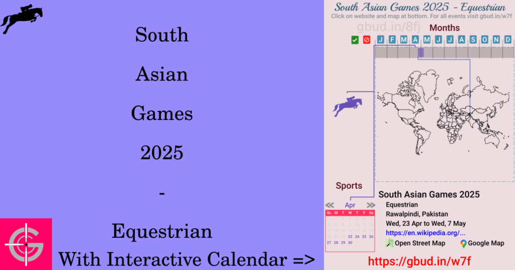 Sport event in 2025, South Asian Games 2025 - Equestrian