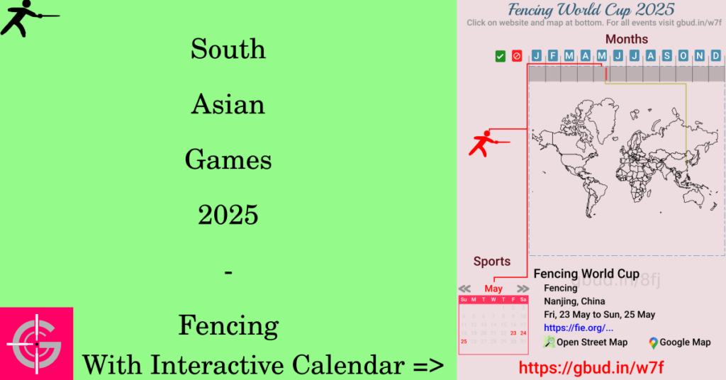 Sport event in 2025, South Asian Games 2025 - Fencing