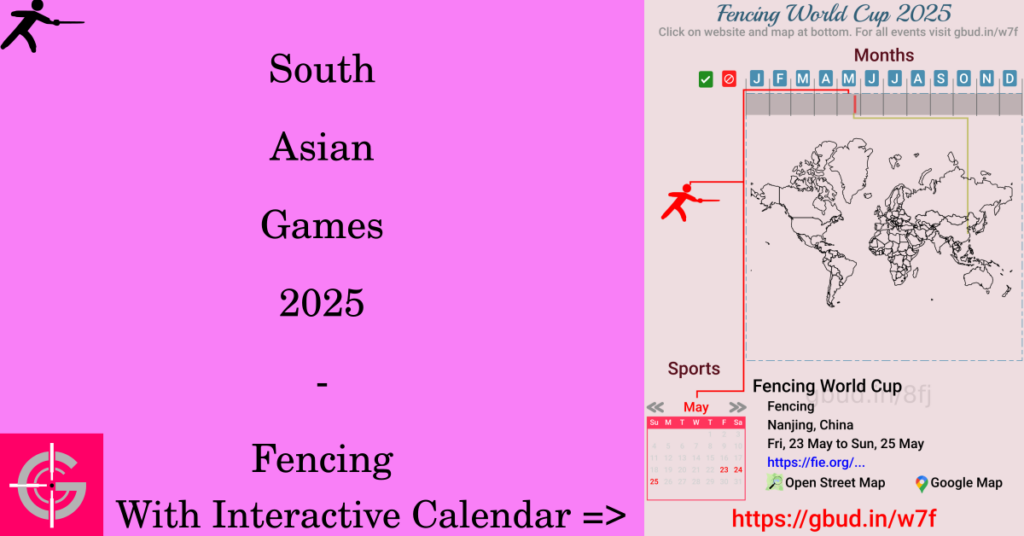 Sport event in 2025, South Asian Games 2025 - Fencing