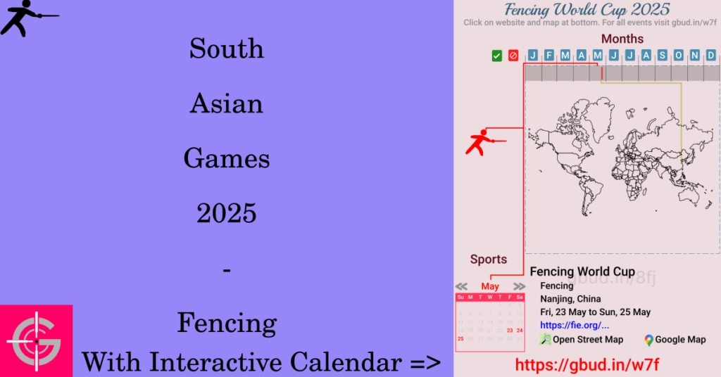 Sport event in 2025, South Asian Games 2025 - Fencing