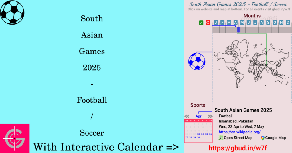 Sport event in 2025, South Asian Games 2025 - Football / Soccer