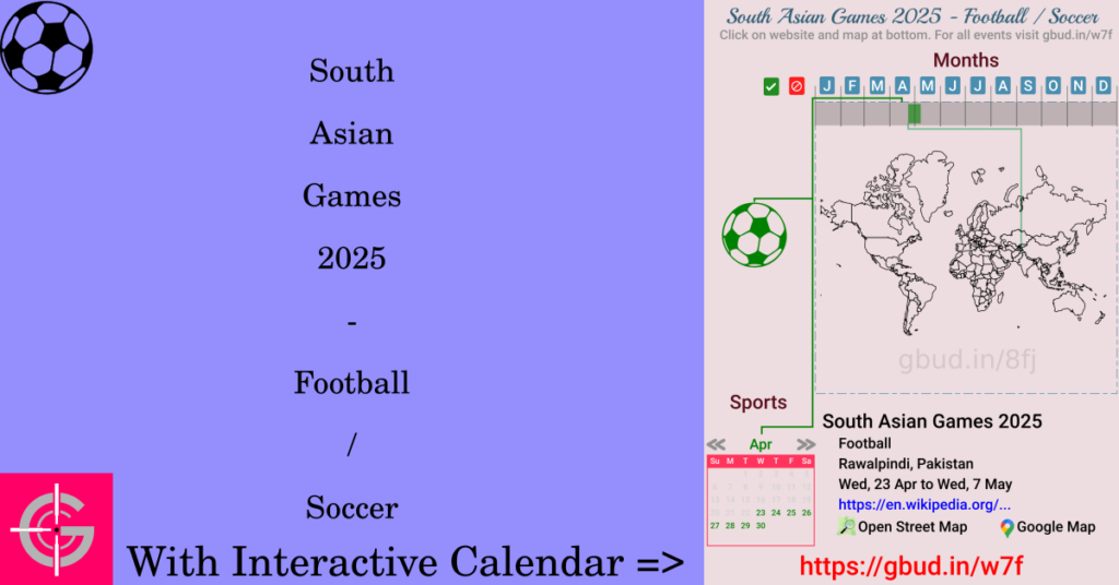 Sport event in 2025, South Asian Games 2025 - Football / Soccer