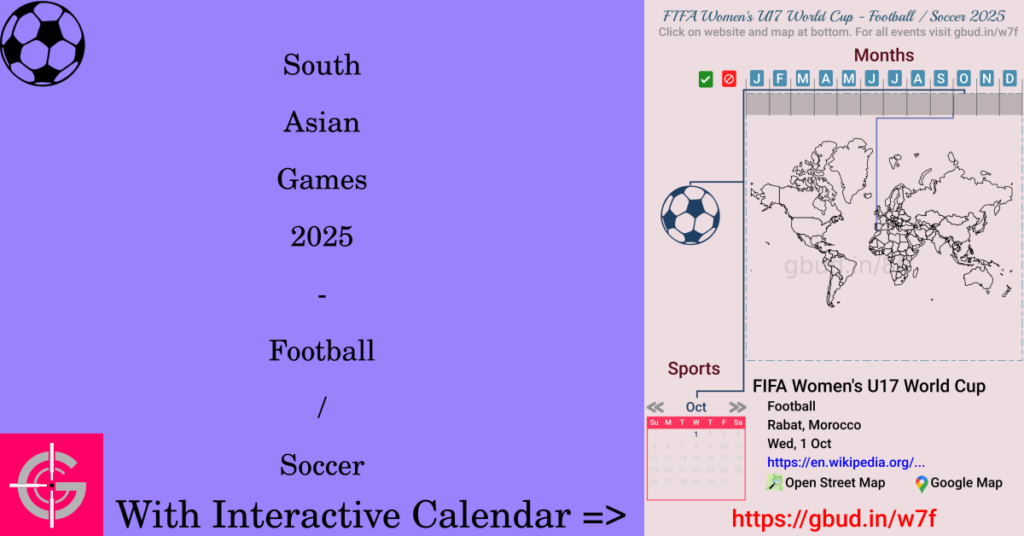 Sport event in 2025, South Asian Games 2025 - Football / Soccer