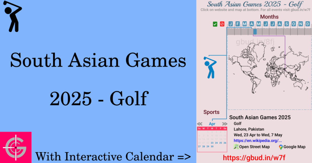 Sport event in 2025, South Asian Games 2025 - Golf