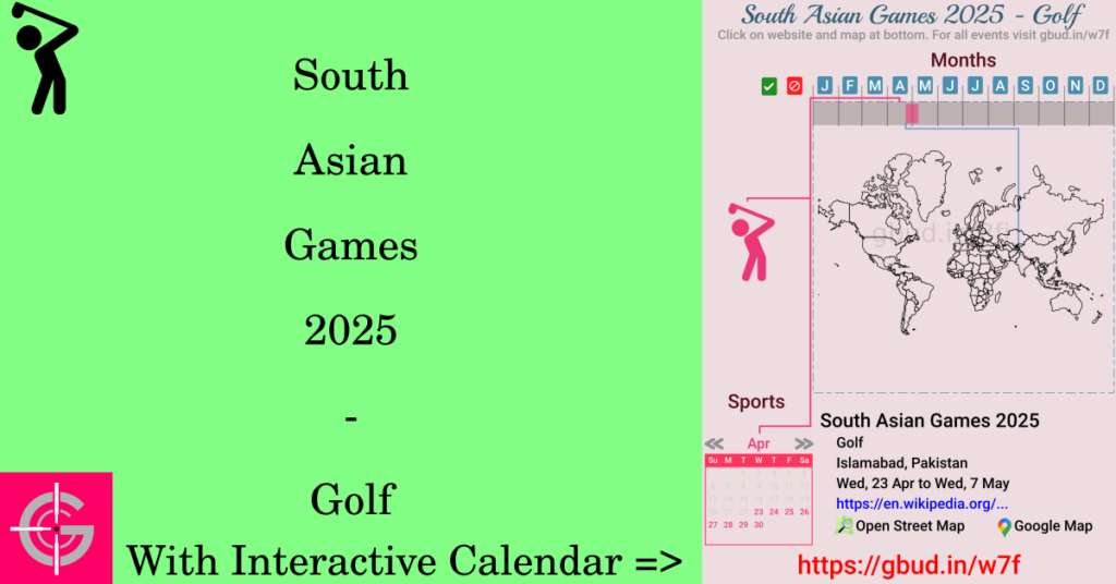 Sport event in 2025, South Asian Games 2025 - Golf