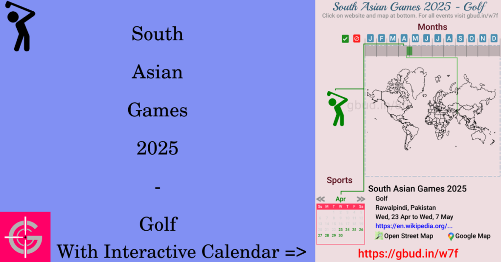 Sport event in 2025, South Asian Games 2025 - Golf