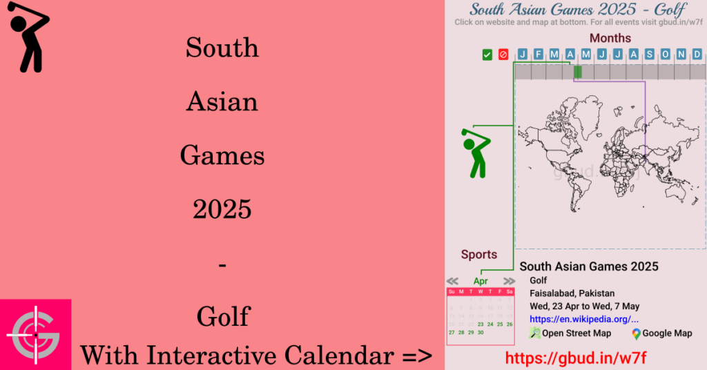 Sport event in 2025, South Asian Games 2025 - Golf