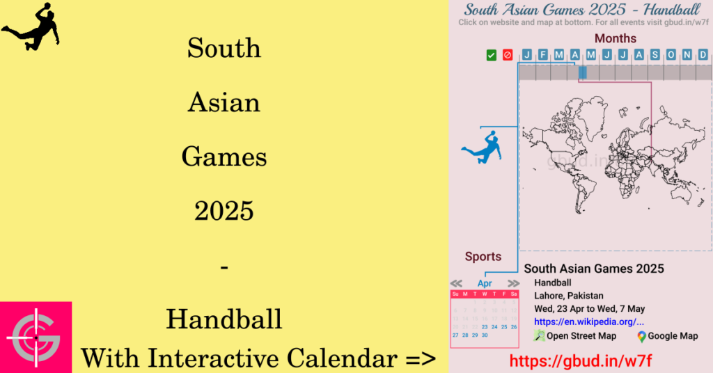 Sport event in 2025, South Asian Games 2025 - Handball