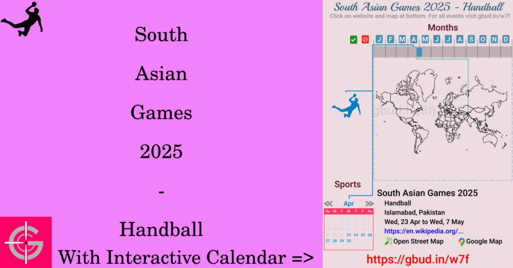 Sport event in 2025, South Asian Games 2025 - Handball