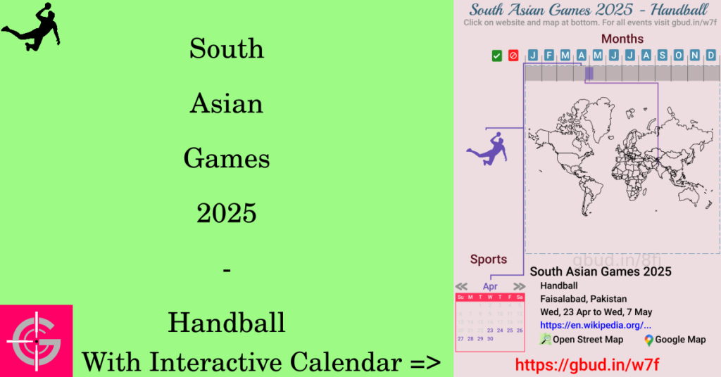 Sport event in 2025, South Asian Games 2025 - Handball