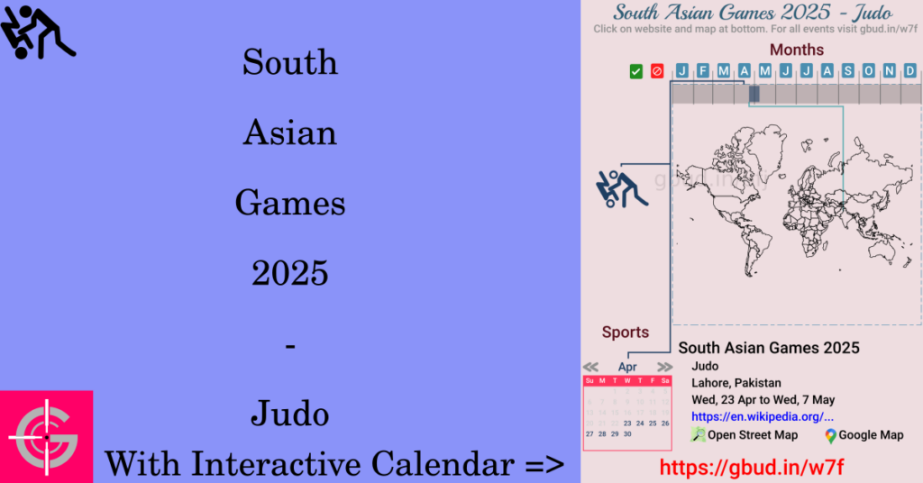 Sport event in 2025, South Asian Games 2025 - Judo