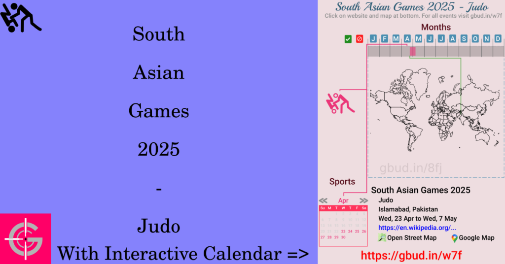 Sport event in 2025, South Asian Games 2025 - Judo