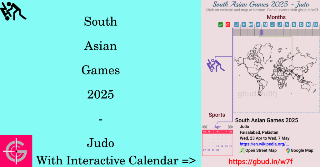 Sport event in 2025, South Asian Games 2025 - Judo