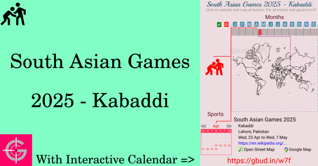 Sport event in 2025, South Asian Games 2025 - Kabaddi