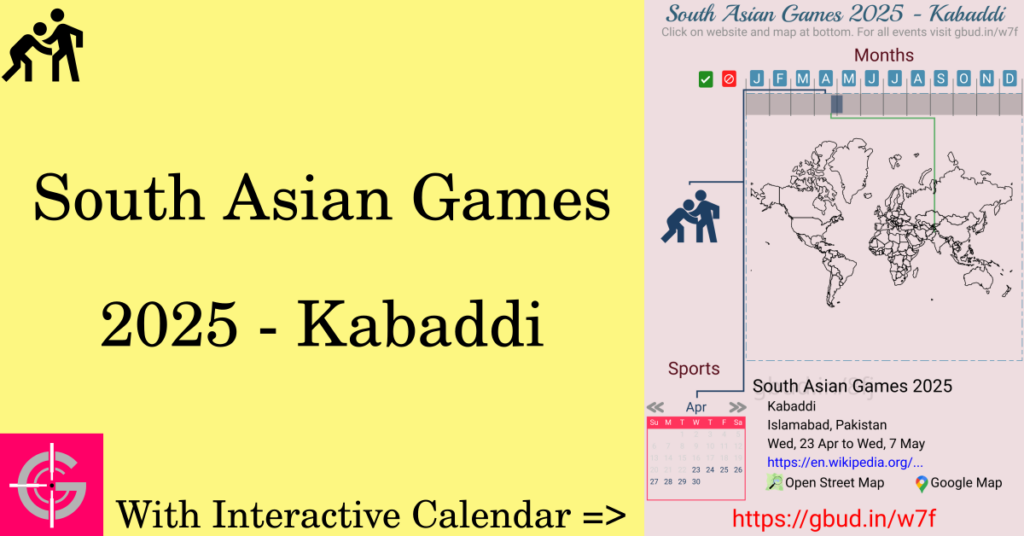 Sport event in 2025, South Asian Games 2025 - Kabaddi