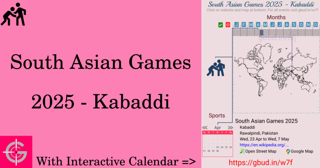 Sport event in 2025, South Asian Games 2025 - Kabaddi