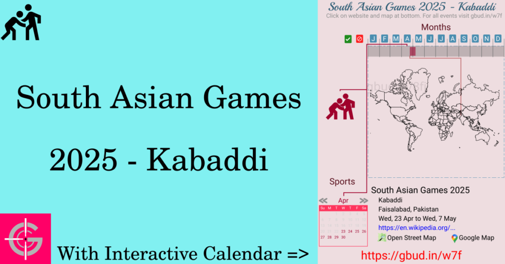 Sport event in 2025, South Asian Games 2025 - Kabaddi