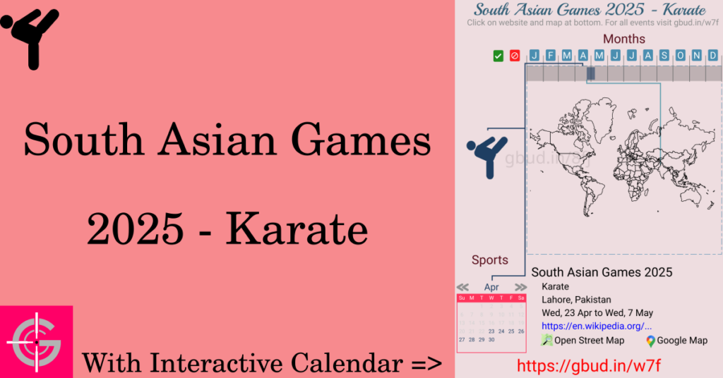 Sport event in 2025, South Asian Games 2025 - Karate