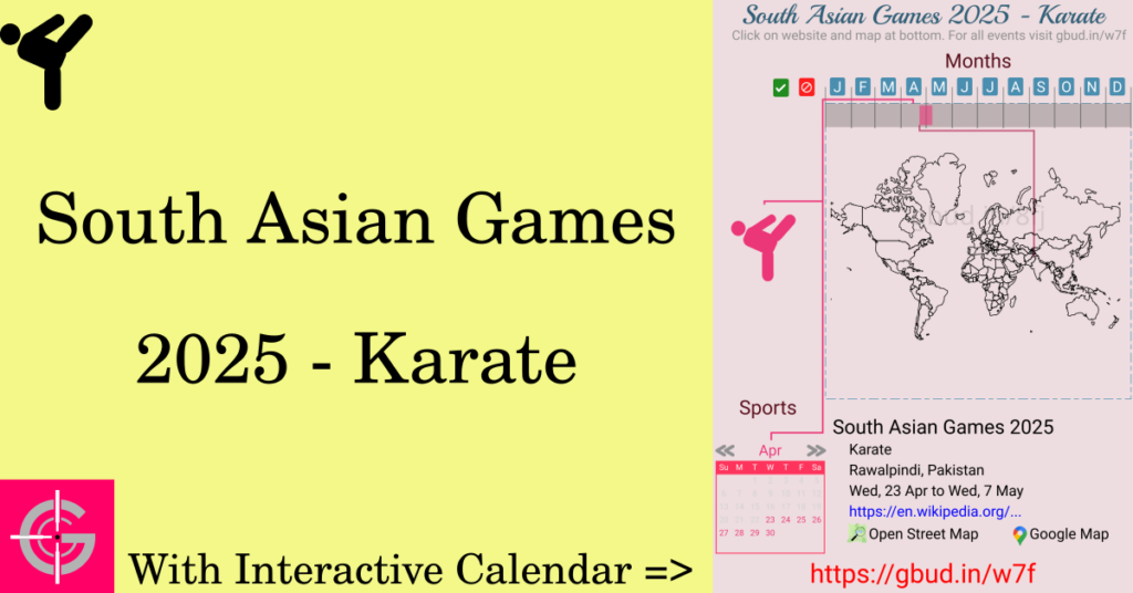 Sport event in 2025, South Asian Games 2025 - Karate