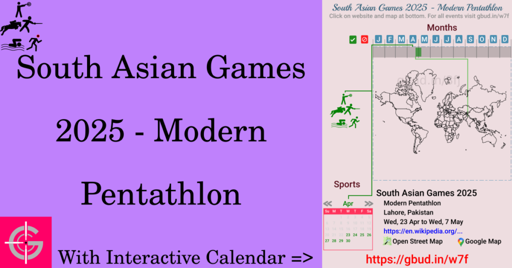 Sport event in 2025, South Asian Games 2025 - Modern Pentathlon