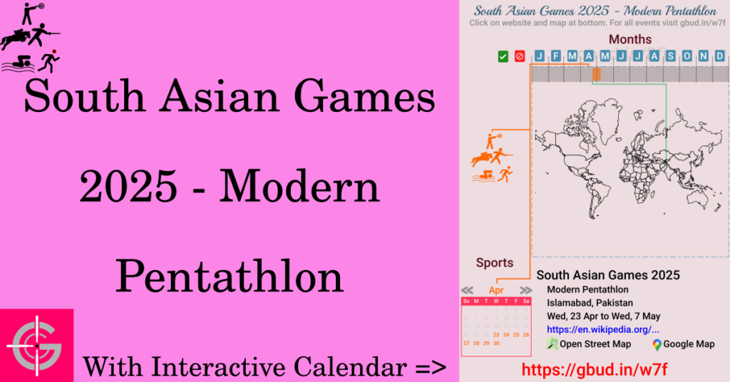 Sport event in 2025, South Asian Games 2025 - Modern Pentathlon