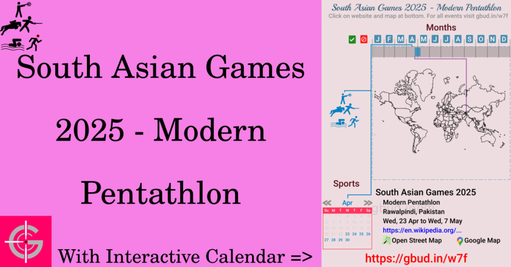 Sport event in 2025, South Asian Games 2025 - Modern Pentathlon