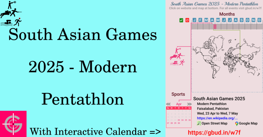 Sport event in 2025, South Asian Games 2025 - Modern Pentathlon