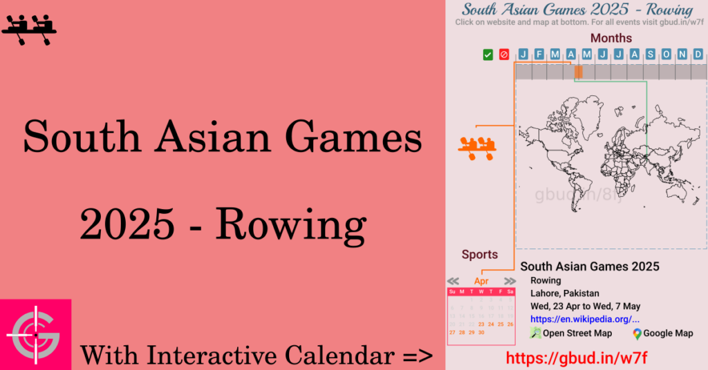 Sport event in 2025, South Asian Games 2025 - Rowing