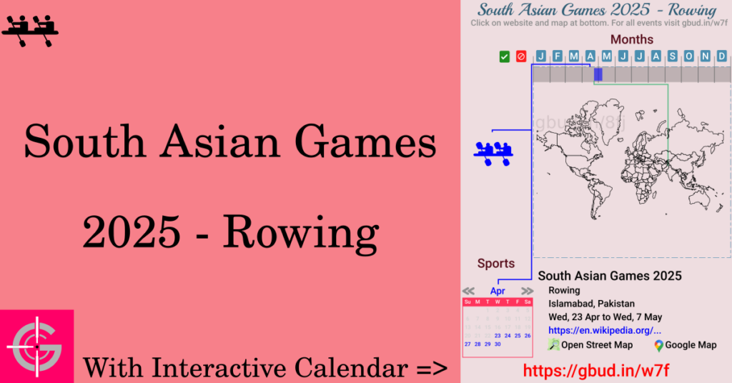 Sport event in 2025, South Asian Games 2025 - Rowing