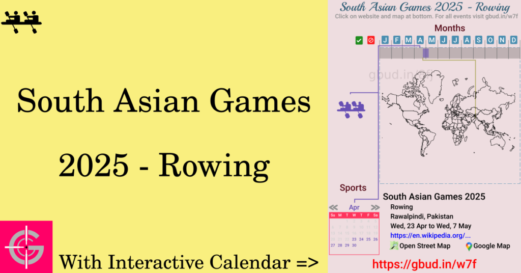 Sport event in 2025, South Asian Games 2025 - Rowing