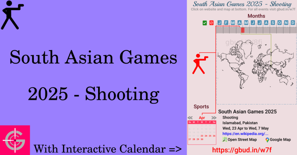 Sport event in 2025, South Asian Games 2025 - Shooting