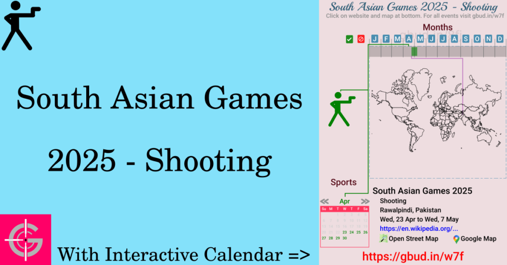 Sport event in 2025, South Asian Games 2025 - Shooting