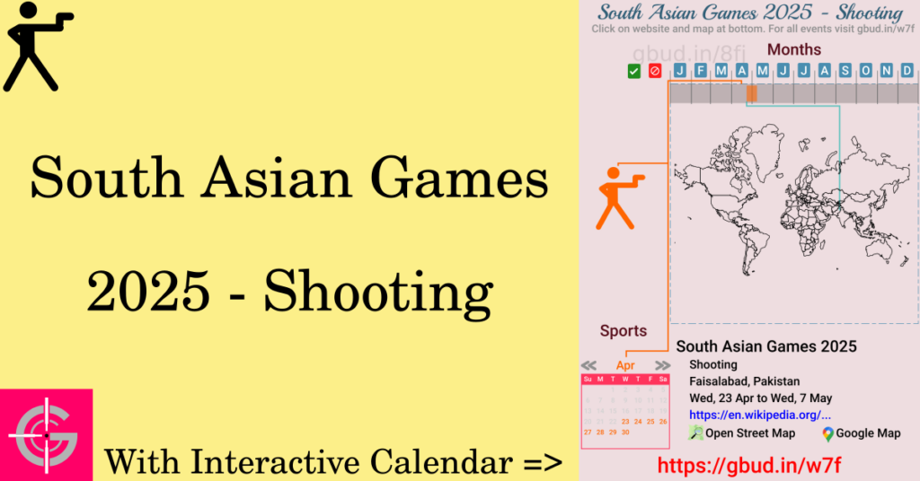 Sport event in 2025, South Asian Games 2025 - Shooting