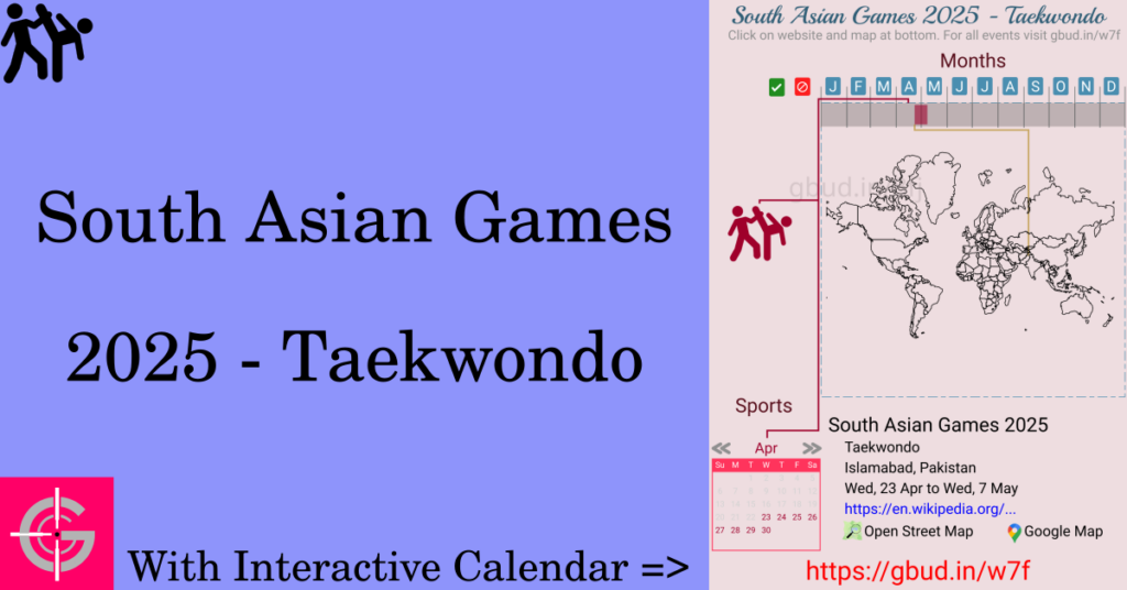 Sport event in 2025, South Asian Games 2025 - Taekwondo