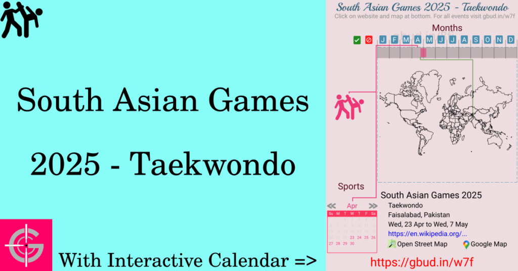 Sport event in 2025, South Asian Games 2025 - Taekwondo