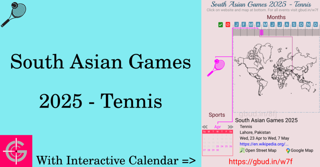 Sport event in 2025, South Asian Games 2025 - Tennis