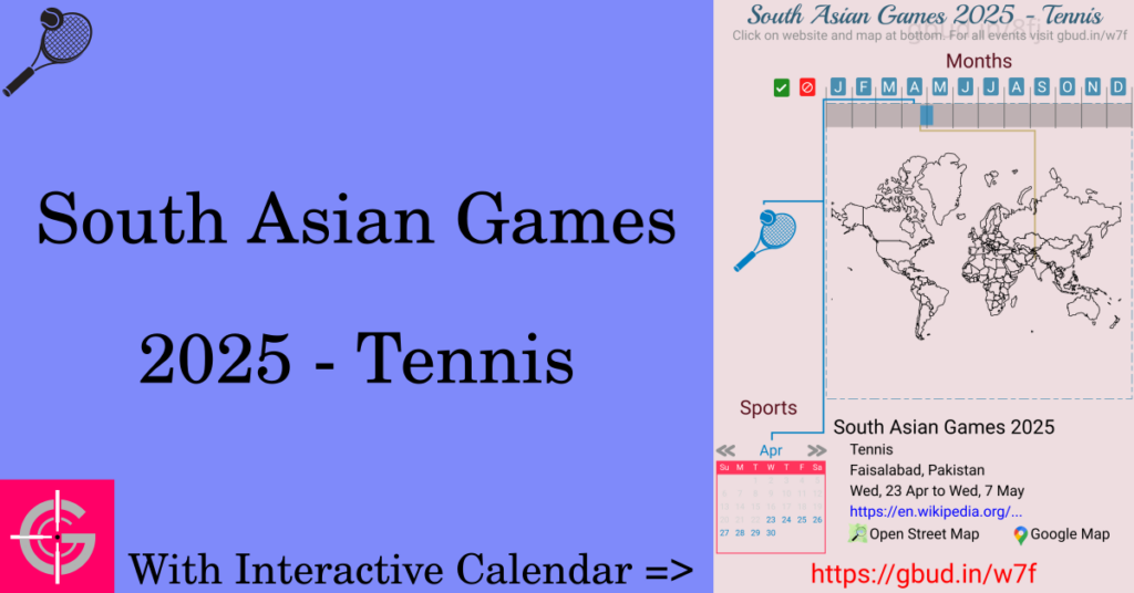 Sport event in 2025, South Asian Games 2025 - Tennis