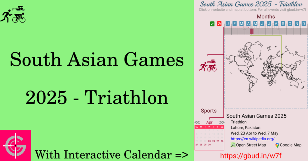 Sport event in 2025, South Asian Games 2025 - Triathlon