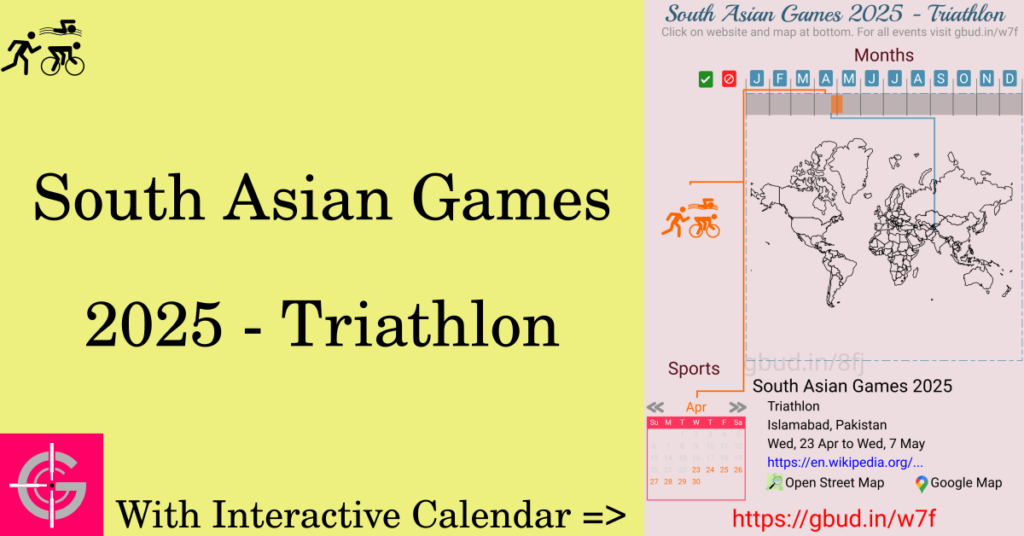 Sport event in 2025, South Asian Games 2025 - Triathlon