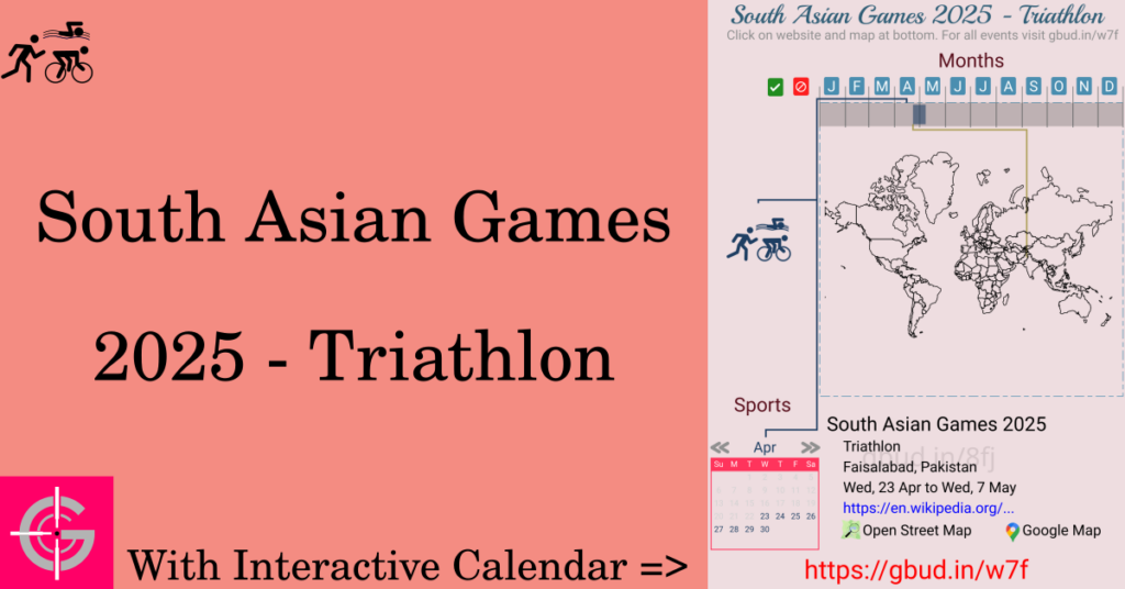 Sport event in 2025, South Asian Games 2025 - Triathlon