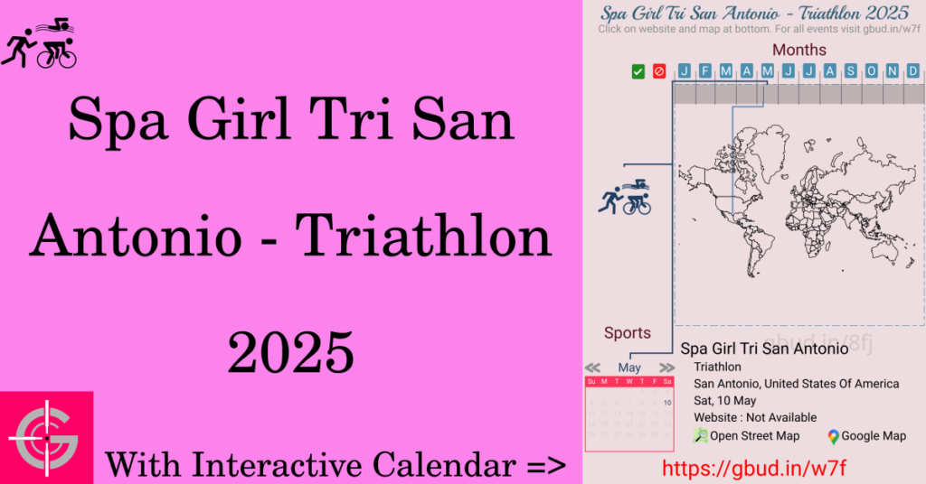 Sport event in 2025, Spa Girl Tri San Antonio - Triathlon 2025