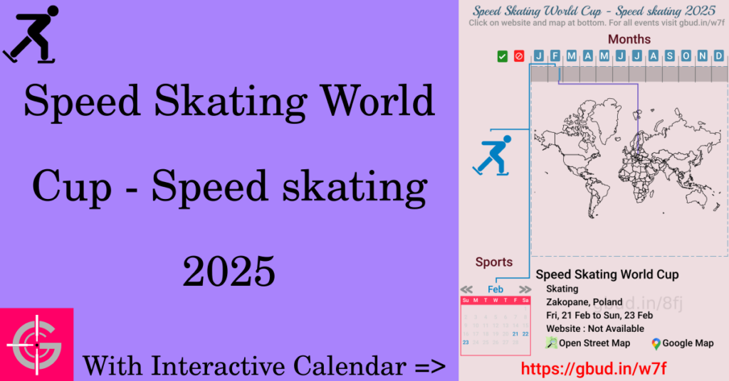 Sport event in 2025, Speed Skating World Cup - Speed skating 2025