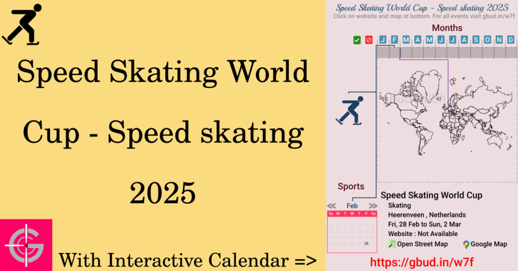 Sport event in 2025, Speed Skating World Cup - Speed skating 2025