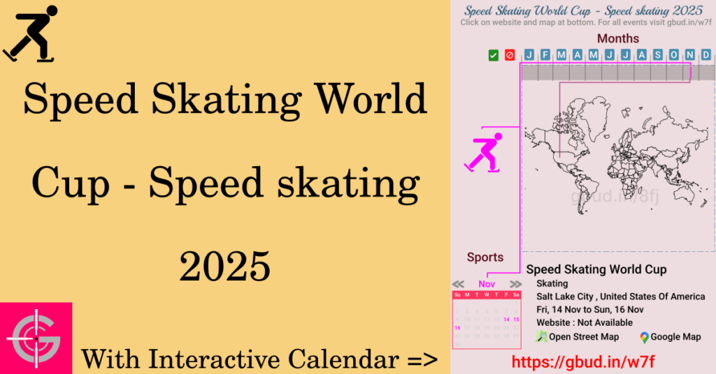 Sport event in 2025, Speed Skating World Cup - Speed skating 2025