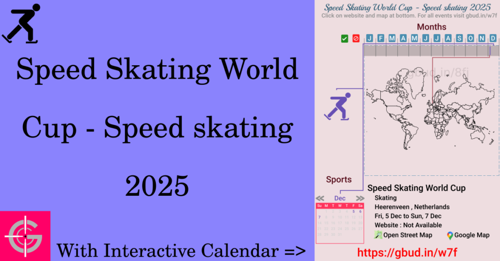 Sport event in 2025, Speed Skating World Cup - Speed skating 2025