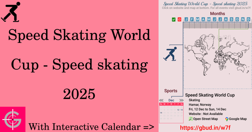 Sport event in 2025, Speed Skating World Cup - Speed skating 2025