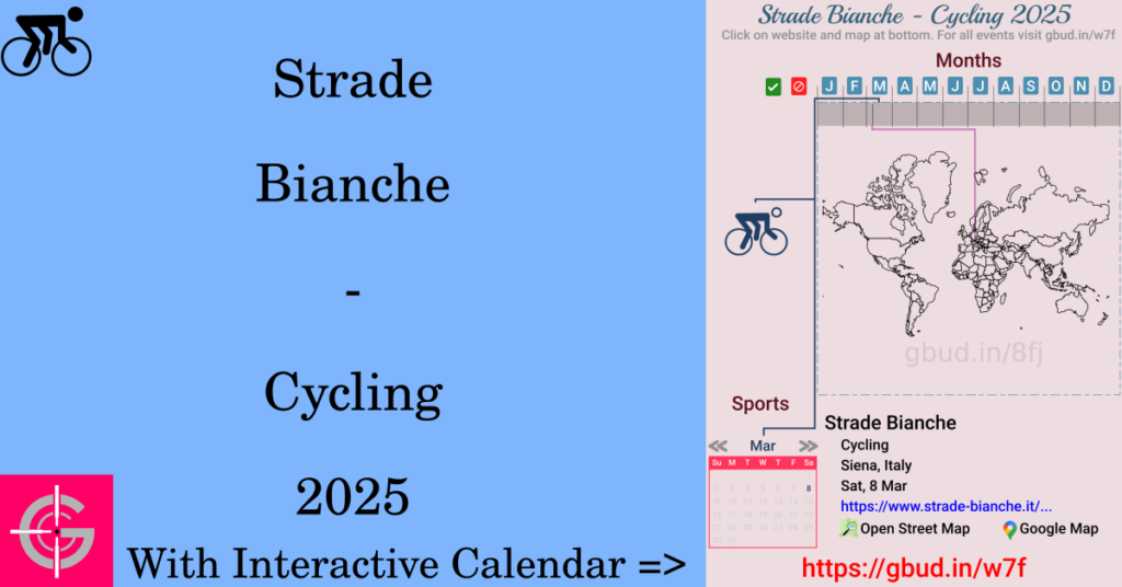 Sport event in 2025, Strade Bianche - Cycling 2025