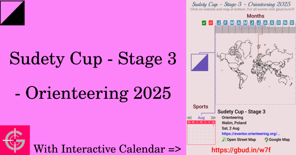 Sport event in 2025, Sudety Cup - Stage 3 - Orienteering 2025