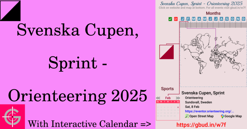 Sport event in 2025, Svenska Cupen, Sprint - Orienteering 2025