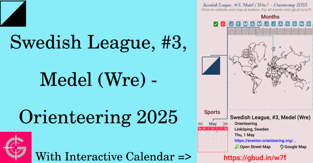 Sport event in 2025, Swedish League, #3, Medel (Wre) - Orienteering 2025